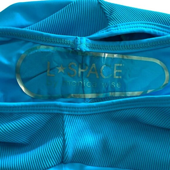 L*Space Electric Blue Frenchi Bitsy Bikini Swim Bottom Ribbed High Rise NWT L - Picture 4 of 5